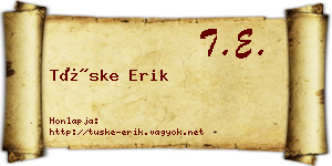 Tüske Erik névjegykártya